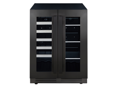 24" Marathon French Door Beverage Centre in Black Steel - MBWC56-FDBLS