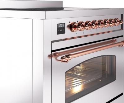 36" ILVE Nostalgie II Electric Freestanding Range in Stainless Steel with Copper Trim - UPI366NMP/SSP