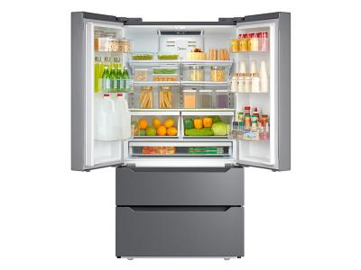 36" Midea 22.5 Cu. Ft. Counter-Depth 4-Door French Door Refrigerator - MRQ23P4AST