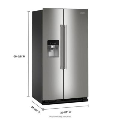 36" Maytag 25 Cu. Ft. Side-by-Side Refrigerator with Ice-Maker  -  MRSF4036PZ