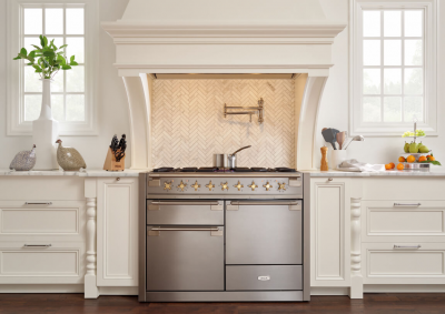 36" AGA Elise Series Freestanding Dual Fuel Range with Antique Brass Trim - AEL361DFABMBL