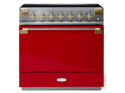 36" AGA Elise Series Freestanding Induction Range with Antique Brass - AEL361INABPCR