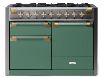 48" AGA Elise Series FreeStanding Dual Fuel Range with Brass Accents - AEL481DFABMG