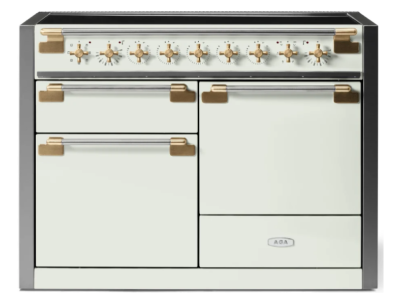 48" AGA Elise Series FreeStanding Induction Range with Brass Accents - AEL481INABWHT