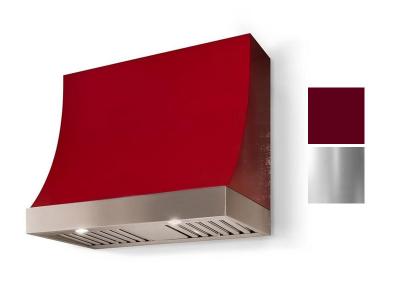 36" AGA Marquee Front Wall Mount Hood with Cranberry and Brushed Nickel Trim - AH3630MRQ-CNB-BN