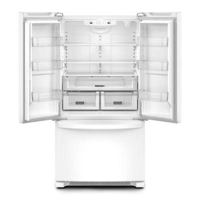 36" Whirlpool French Door Bottom Mount Refrigerator in White - WRFF3236RW