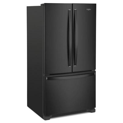 36" Whirlpool French Door Bottom Mount Refrigerator in Black - WRFF3236RB