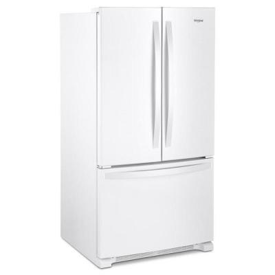 36" Whirlpool French Door Bottom Mount Full Depth Refrigerator in White - WRFF3036RW