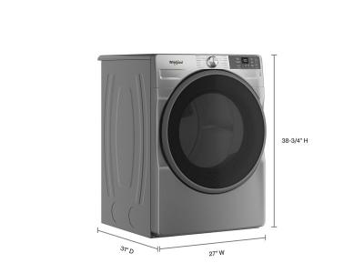 27" Whirlpool 7.4 Cu. Ft. Smart Front Load Gas Dryer with Wrinkle Shield Option in Radiant Silver - WGD5720RR