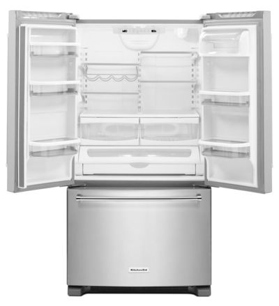 36" KitchenAid 25 Cu. Ft. Standard Depth French Door Refrigerator with Interior Dispense - KRFF305ESS