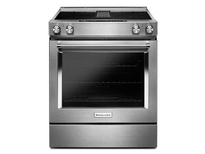 30" KitchenAid 6.4 Cu. Ft. 4-Element Electric Downdraft Front Control Range - KSEG950ESS