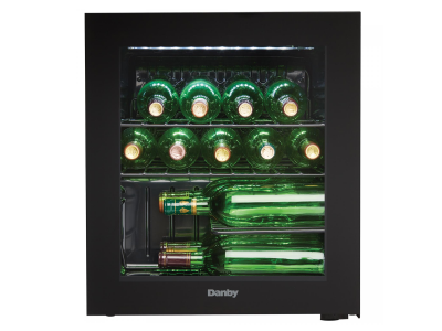 18" Danby 16 Bottle Free-Standing Wine Cooler in Black - DWC018A1BDB