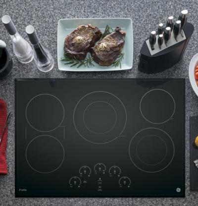 30" GE Profile Electric Cooktop with Built-In Touch Control - PP9030DJBB